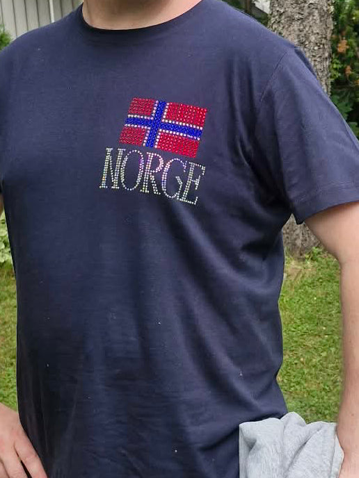 Norge T-skjorte rhinestone