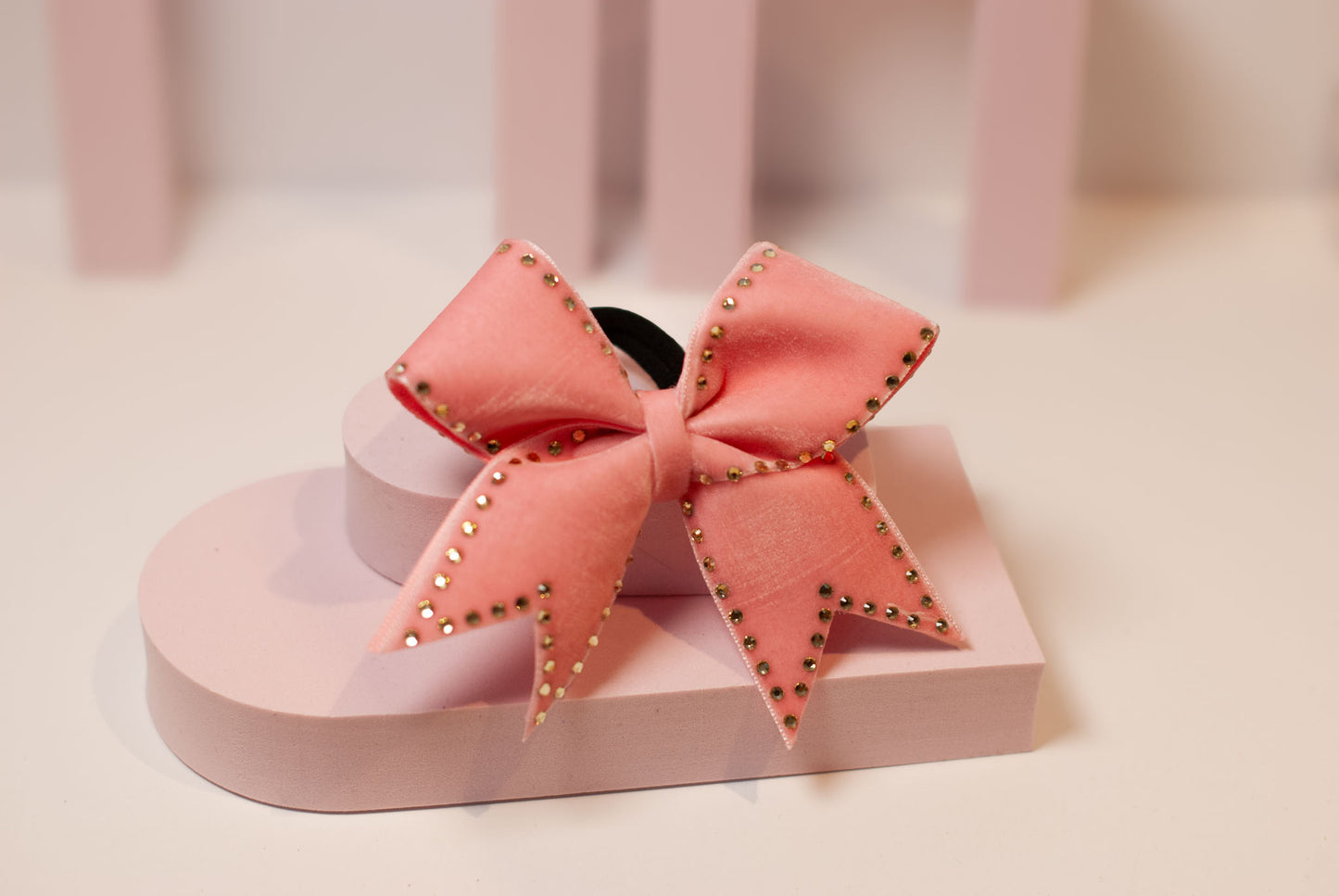 Sløyfe "Mini Velvet Pink Gold"