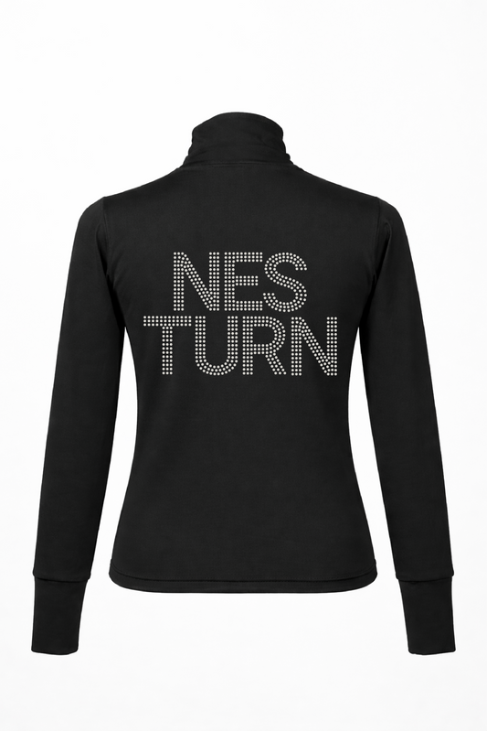 Treningsjakke smal passform Nes Turn - rhinestones